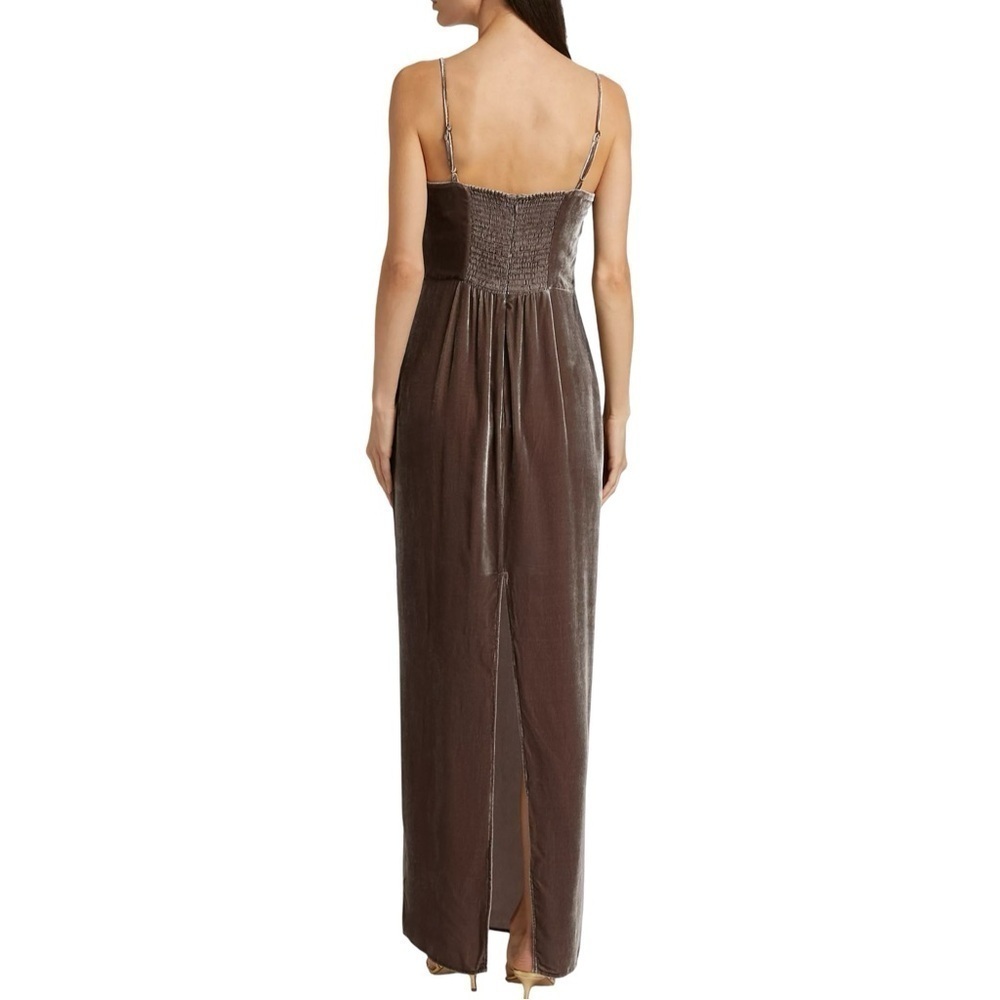 NWT REFORMATION Frankie Velvet Maxi Gown Dark Gray Dress Sz 8 - Picture 2 of 6